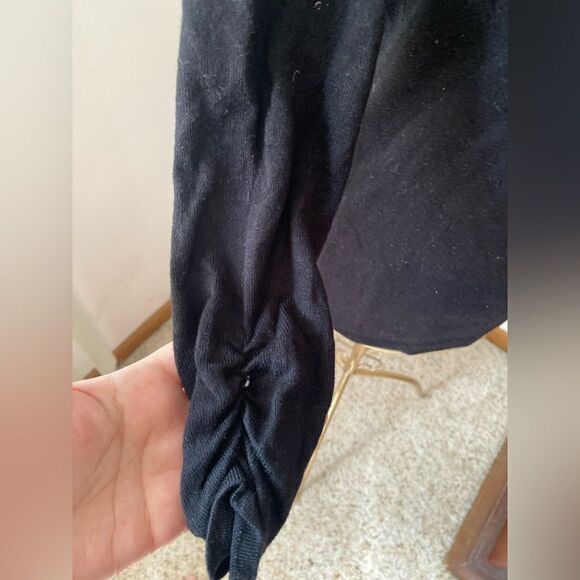 Express black ruched sleeve sweater size small - Picture 7 of 13